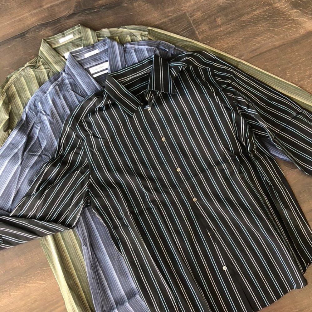 NWT Large Calvin Klein, Claiborne Button Shirts